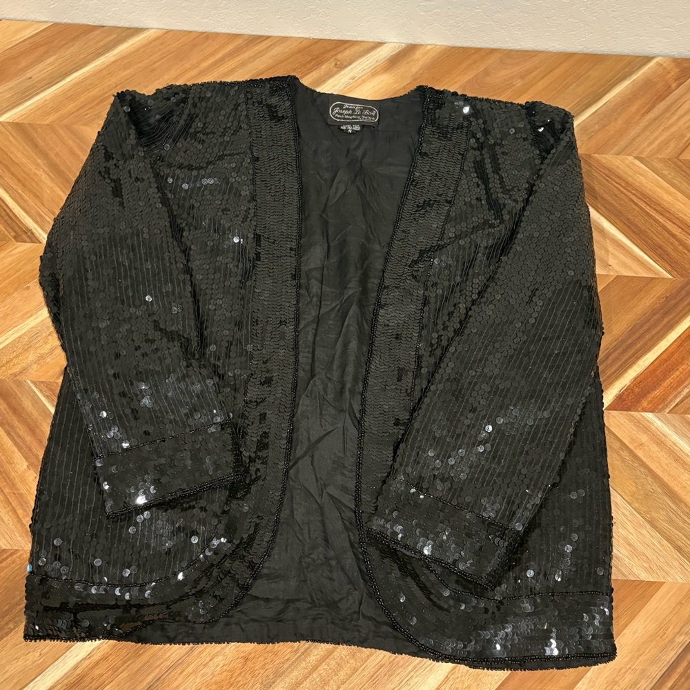 Elegant Black Sequin Blazer